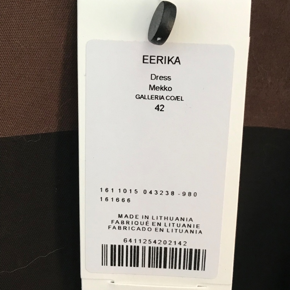 Marimekko Eerika Dress, size 42 (US size 12), Brown & Black - Picture 9 of 11